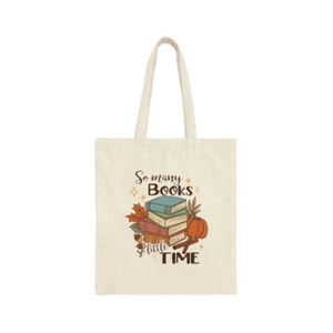 So Many Books, Reading gift bag, Custom Gift, Autumn Tote Bag, Bookish Gift - Picture 1 of 5