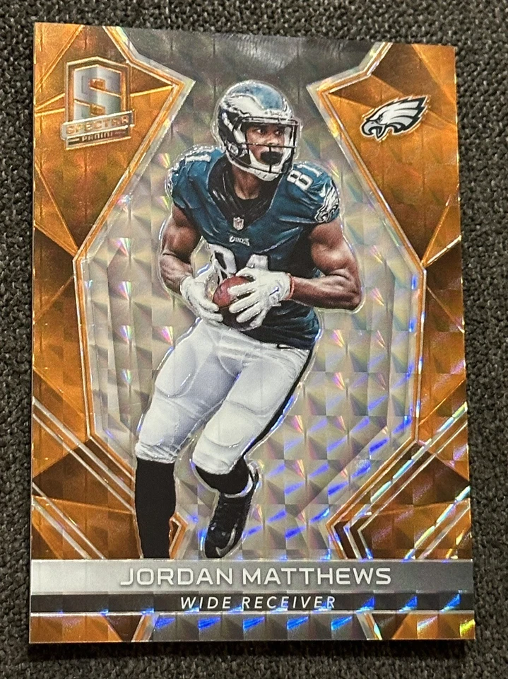 2017 Panini Spectra Orange Prizm Jordan Matthews #3/5 Eagles Panthers - Image 1 of 3