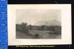 "Near Conway, New Hampshire" Rocky hill - 1867 Engraved print - Picture 1 of 1