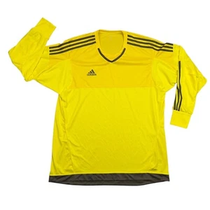 Adidas Soccer Shirt Goalkeeper GK Top 15 Mens 2XL Yellow Adizero Climacool - Picture 1 of 11