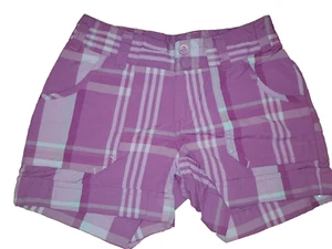 Columbia Girls' Lightweight Purple Plaid Shorts/Adjustable Waist size 4/5 - Picture 1 of 5