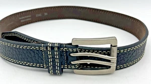 Genuine American VINTAGE BISON Western Cowboy Black Leather Belt Men's Size 36 - Picture 1 of 8