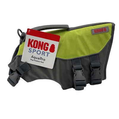 Kong Sport Aqua Pro Dog Flotation Vest Small 16-30lbs Life Jacket Green Gray - Image 1 of 4