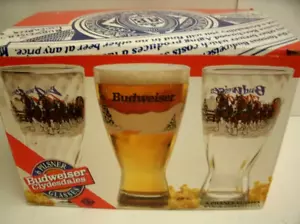 Juego De 6 Vasos Pilsner Caballos Budweiser Clydesdales Vintage En Caja - Imagen 1 de 7