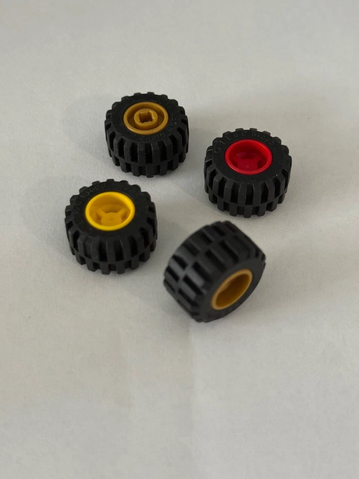 Lego Parts 6014bc05 Set of (4) Wheel 11mm D. x 12mm and Tire 21mm D. x 12mm - Image 1 of 1
