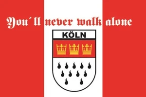Aufkleber Köln never walk alone Fahne Flagge 12 x 8 cm Autoaufkleber - Bild 1 von 1