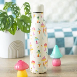 Funky Fungi Mushroom Print Metal Water Bottle - Picture 1 of 1