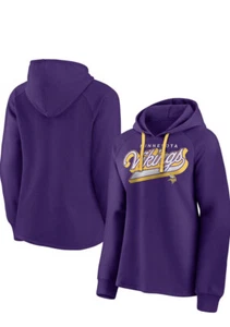 Women's Fanatics Branded Purple MN Vikings First Contact Raglan Pullover Hoodie - Picture 1 of 4