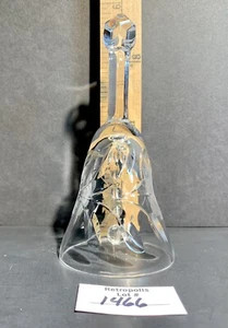 Glass Bell Etched Floral Star Vintage - Picture 1 of 9