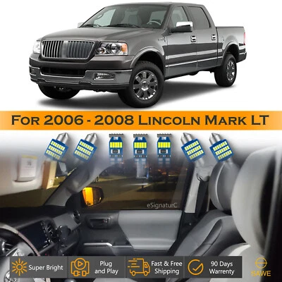 Комплект из 15 ультрабелых светодиодных ламп для салона 2006–2008 Lincoln Mark LT - Изображение 1 из 4