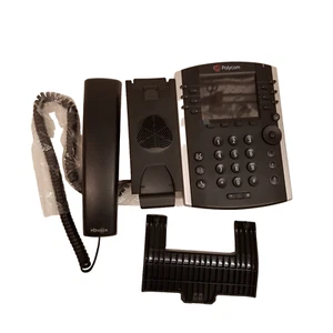 Polycom VVX411 Black 12 Line PoE VoIP Business Desk Phone With Handset - Picture 1 of 6