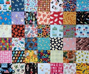 42 Kids I Spy 4.5" Quilt Fabric Squares Novelty Quality Cotton Charms Blocks - Picture 1 of 5