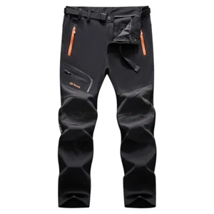 Men Hiking Outdoor Trousers Fleece Lined Cargo Work Pants Winter Ski Snow Warm - Picture 1 of 7