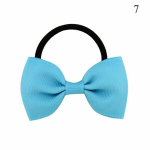 Kid Baby Solid Color Bowknot Hair Tie Elastic Band Girl Scrunchie Accessories US