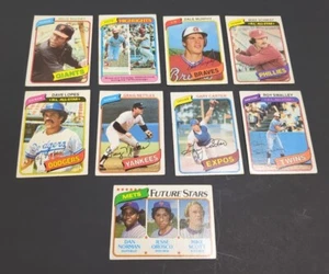 1980 Topps 9 carte baseball lotto Murphy, Schmidt, Future Stars & Highlights - Foto 1 di 11