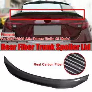 For 2017-2023 Alfa Romeo Giulia PSM Style Carbon Fiber Trunk Spoiler Wing Lip - Picture 1 of 3