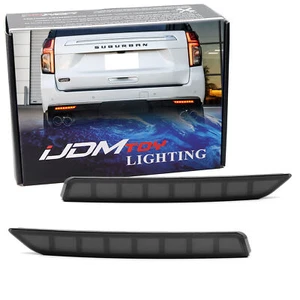 Reflectores de parachoques trasero LED completos con lente ahumada para Chevy 2021+ Suburban/Tahoe Yukon - Imagen 1 de 9