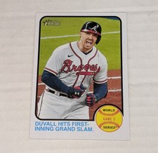 Atlanta Braves Adam Duval 2022 Topps Heritage Baseball WS Highlights Card 