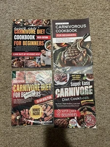 Super Easy Carnivore Diet Cookbooks for Beginners High Protein Recipes Lot Of 4 - Picture 1 of 2
