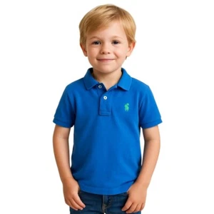 Polo Ralph Lauren Polo Shirt Boys Small 8 Blue Short Sleeve Pony Preppy Casual - Picture 1 of 8