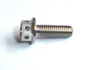 M5 x 15 TITANIUM FLANGED HEX HEAD CROSS DRILL BOLT SCREW RACE SPEC NO RUST - Picture 1 of 17