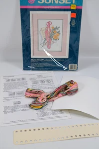 1990 Sunset Counted Cross Stitch Kit Ballet Still Life #13519 Opened NO NEEDLE - Picture 1 of 6