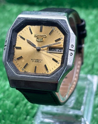 Vintage Seiko 5 Automatic || Gold Dial || Men's Vintage Watch || 21 Jewels - Image 1 of 4