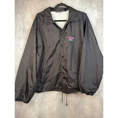 Chaqueta Larga John Plateada Negra Nylon Frente a Presión Ligera Miembro del Equipo Talla L Foto 1 de 4