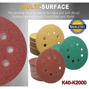 125mm 8 Loch Schleifscheiben Set Klett Schleifpapier Schleifblätter Exzenter TOP - Bild 1 von 16