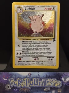 Pokemon Karte Clefable 5/130 Holo Base Set 2 WOTC Holo Rare Swirl Played - Bild 1 von 7