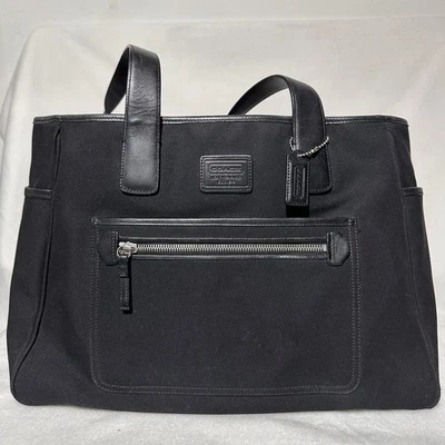 Coach Onyx Canvas Tote Travel Diaper Bag 5975 Black Great Cond. - Image 1 of 4