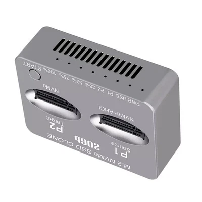 NVMe M.2 Duplicator With Premium Aluminum Alloy Shell Dual Bay Clone Docking - Image 1 of 4