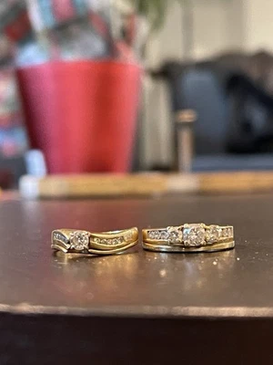 14K Gold Rings with Natural Diamonds - Image 1 of 3