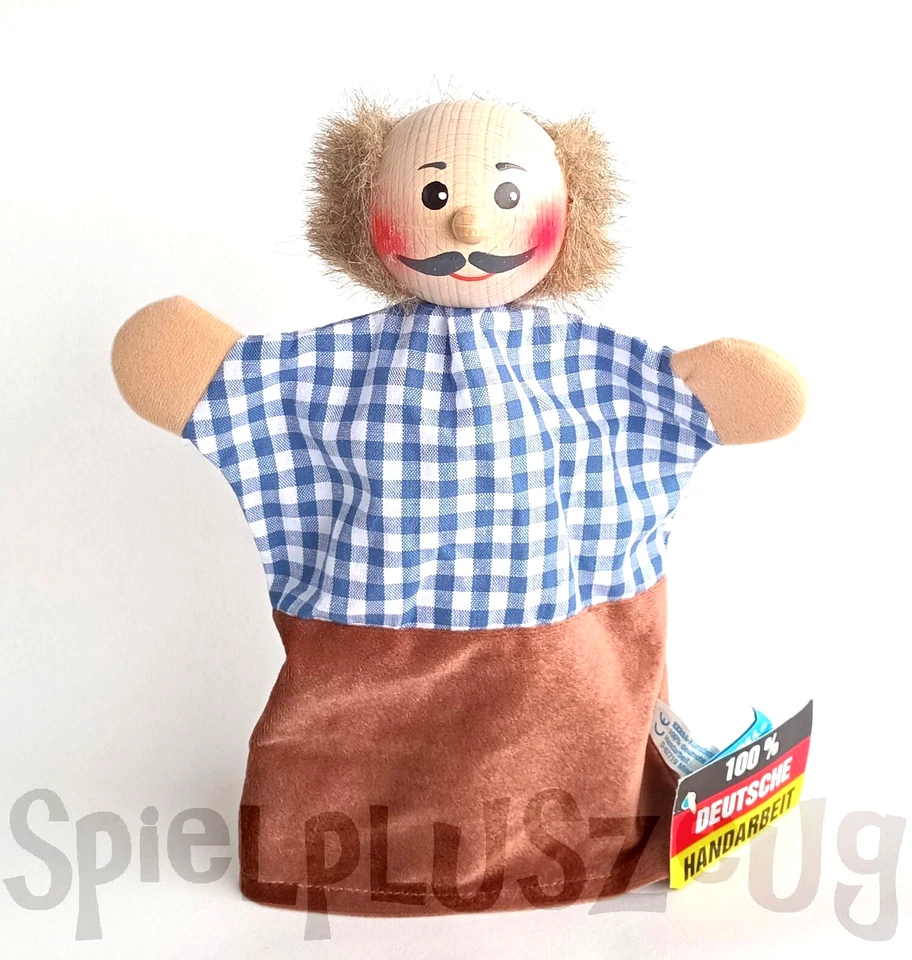 Handpuppe Kasperlepuppe KERSA Beni Opa mit rundem Holzkopf Theater - Bild 1 von 1