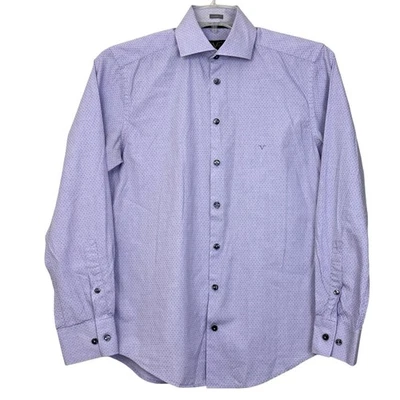 Versace 1969 Italia рубашка мужская S 14,5 длинным рукавом на пуговицах современный крой V логотип - Изображение 1 из 4