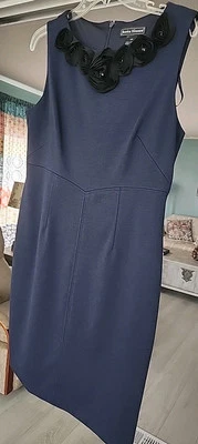 Платье-футляр Jessica Howard темно-синее, 12P, молния сзади, цветочные детали, классическое, свадебное - Изображение 1 из 4