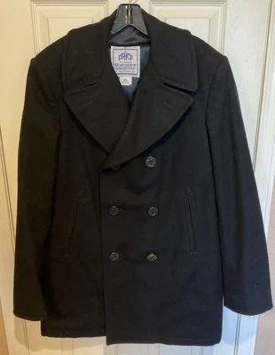 DSCP Quarterdeck Collection Navy Peacoat Mens 42L Wool Blend Double Breasted - Image 1 of 4