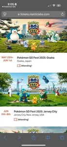 Pokemon go GOFEST 2025 In Person Events Osaka, New Jersey , France - Picture 1 of 5