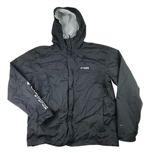 Columbia PFG Storm Omnitech Mens XL Black Full Zip Hooded Shell Rain Jacket - Picture 1 of 7