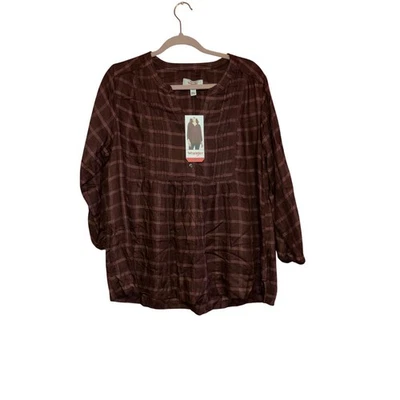 Blusa de franela a cuadros marrón Wrangler talla mediana nueva con etiquetas  Foto 1 de 4