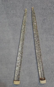 (2) Vintage LUCITE Taper Candlesticks Clear Acrylic with Silver Flecks MCM - Picture 1 of 5