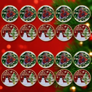 Moneda de Navidad de Papá Noel cohete de 20 piezas Feliz Navidad vacaciones regalo coleccionable - Imagen 1 de 12