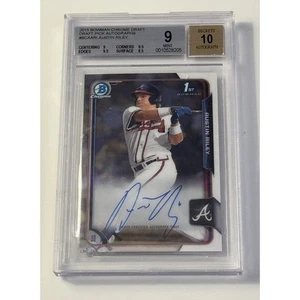 Austin Riley RC Auto 2015 Bowman Chrome Auto Rookie BCA-ARI MLB Braves Beckett 9 - Bild 1 von 2
