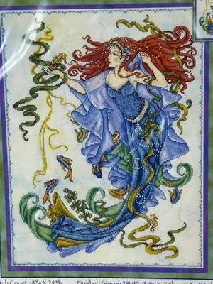Joan Elliott GODDESS OF THE SEA Cross Stitch Chart Pattern JE054 13.5x17.5” RARE - Image 1 of 3