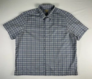 HAGGAR Men's 3XL BLUE Short Sleeve Button Up Shirt Pocket XXXL - Picture 1 of 14