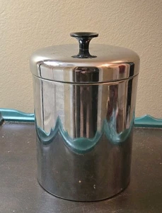 Vintage  Single Pantry Queen Stainless Steel Round Canister  W/ Lid  8 In.  - Picture 1 of 5