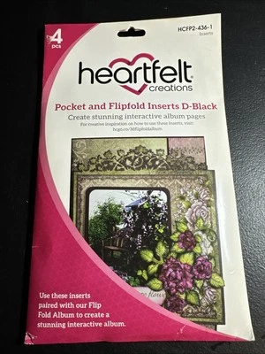 Heartfelt Creations - Inserções de bolso e dobra flip D preto descontinuado NOVO raro - Imagem 1 de 2