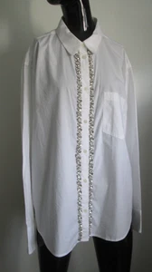 Neu ohne Etikett J. Crew Garcon Hemd klassische Passform Größe 22 100 % Baumwolle weiß Strasseinsätze - Bild 1 von 9
