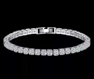 8CT Round Lab Created Diamond Women's Tennis Bracelet 14K White Gold Plated - Picture 1 of 9