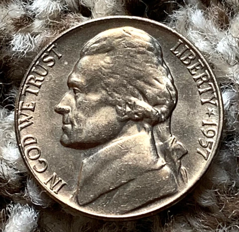 1957-P Jefferson Nickel ***Full Steps*** Cover